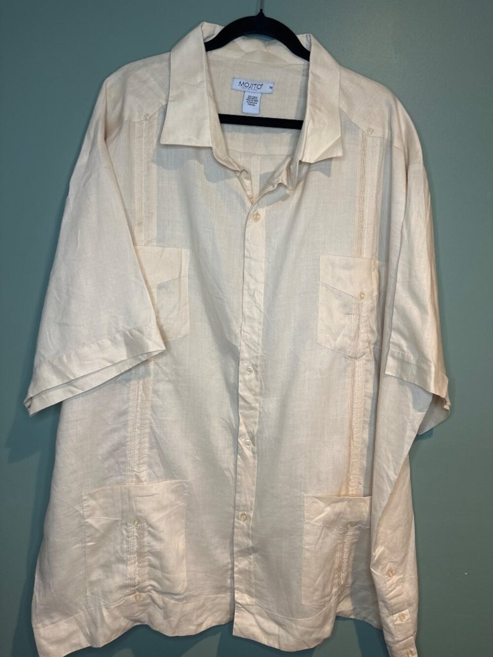 Mojito Collection Men’s 7X Linen Guayabera Shirt Cuban Resortwear Coastal summer